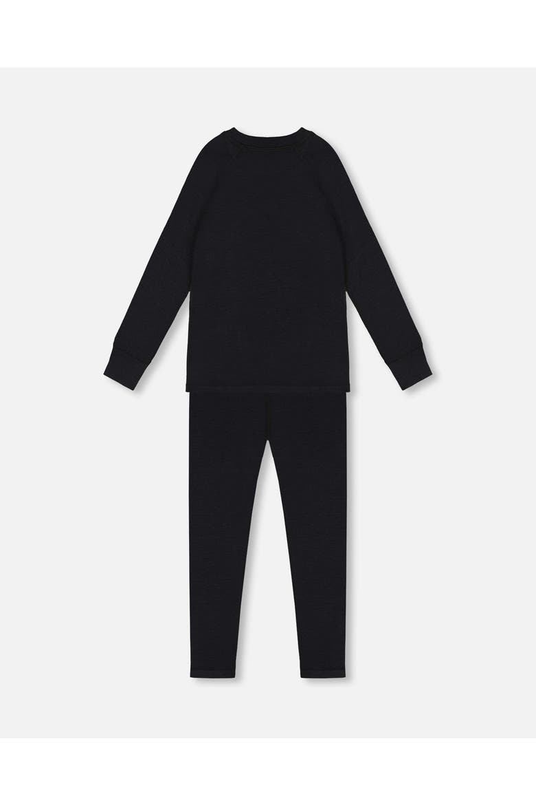 Kids Gender Inclusive Merino Wool Base Layer Set, Alternate, color, Black