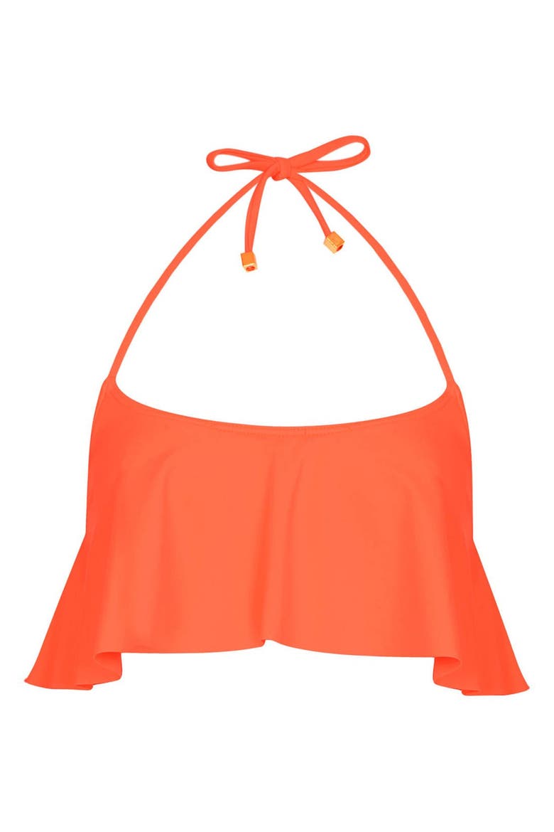 Ruffle Tier Bikini Top, Main, color, ORANGE