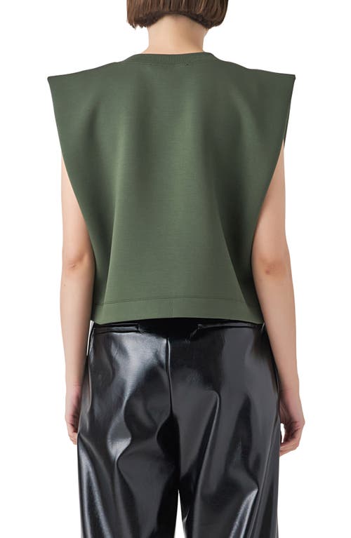 Grey Lab Soft Basic Top In Green