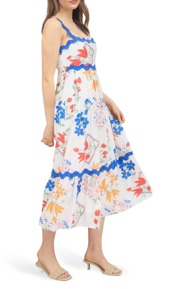 Blu Pepper Floral Print Midi Dress, Alternate, color, 