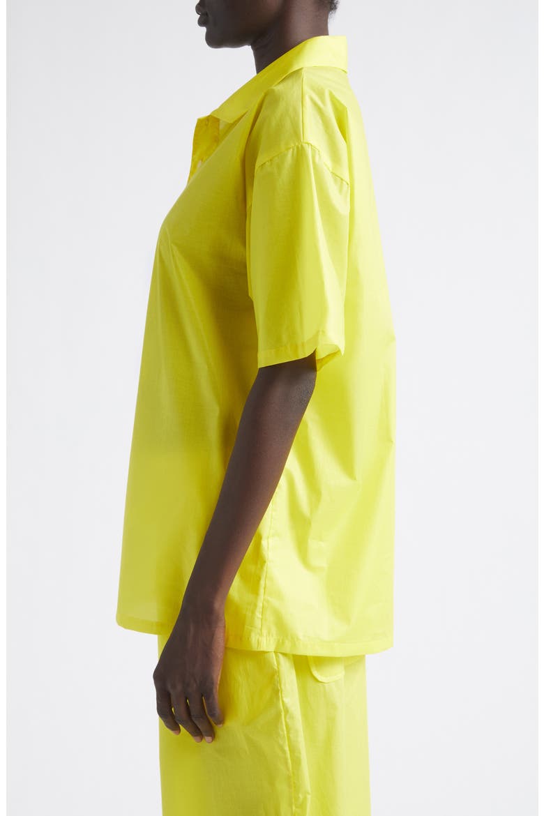 Oversize Cotton Polo Top, Alternate, color, SUNSHINE COTTON