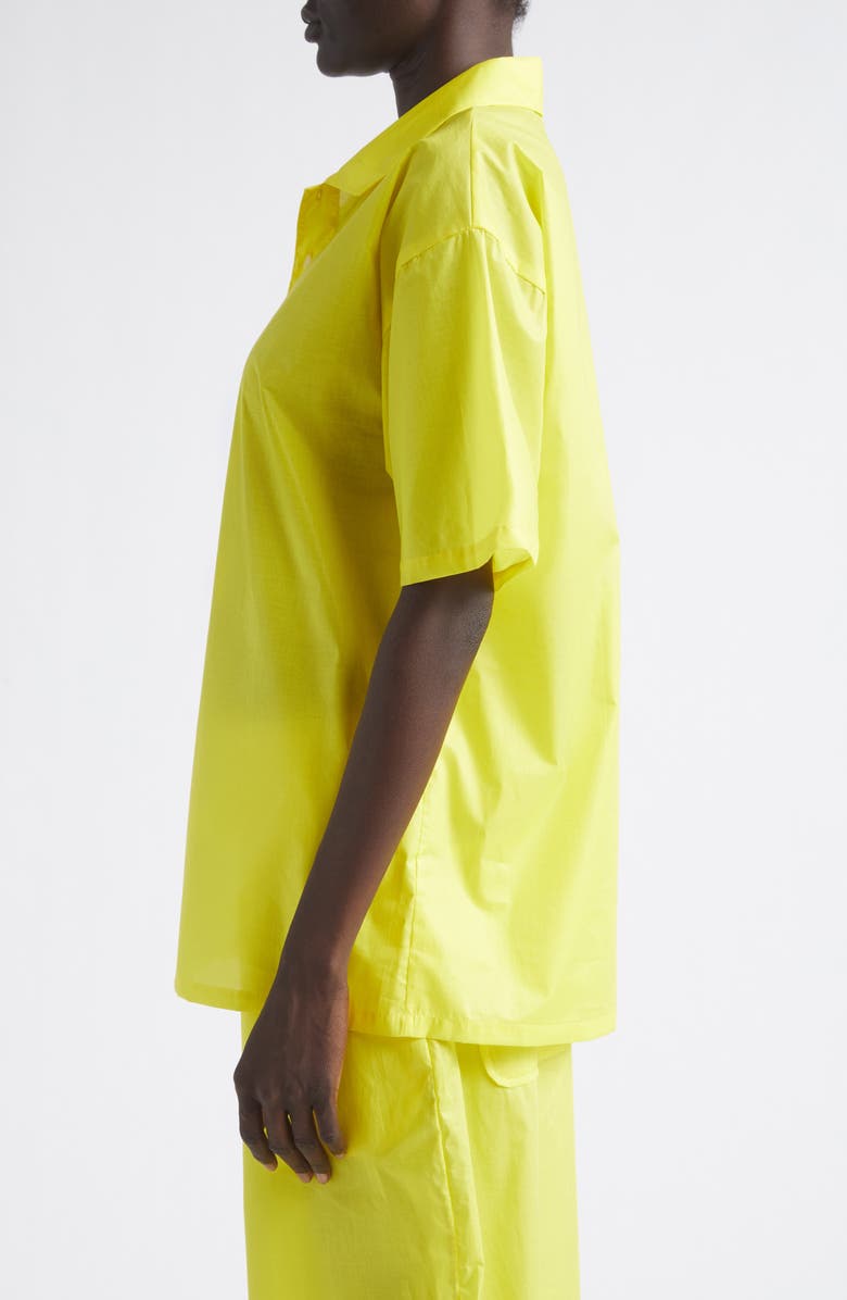 COMING OF AGE Oversize Cotton Polo Top, Alternate, color, Sunshine Cotton