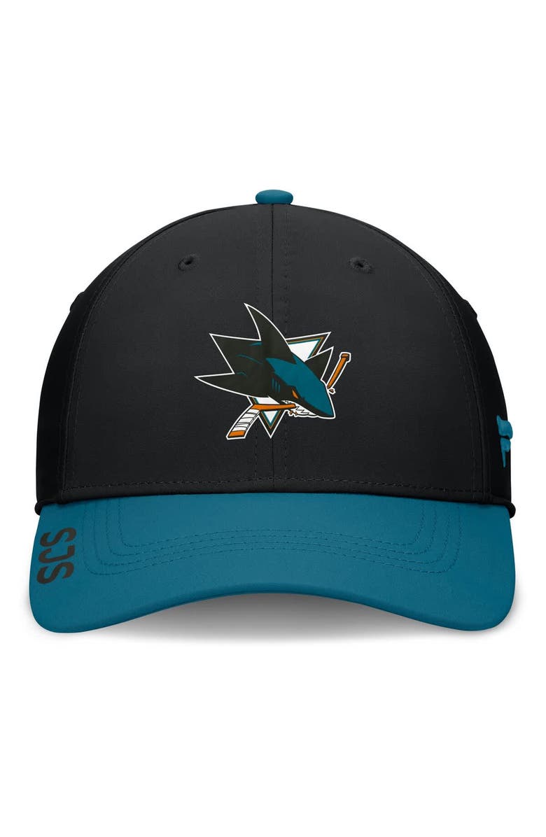 FANATICS Men's Fanatics Black/Teal San Jose Sharks Authentic Pro Rink Flex Hat, Alternate, color, 