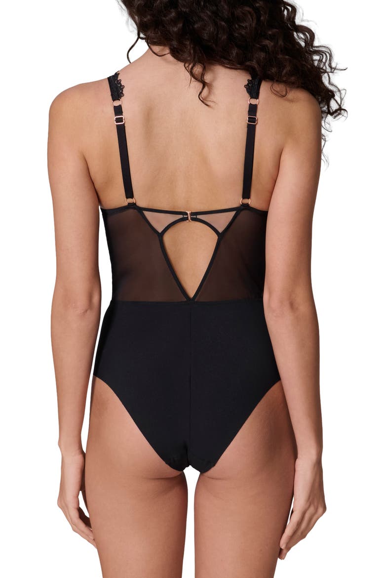 Fantasme Underwire Lace Bodysuit, Alternate, color, LIGHT TATOO