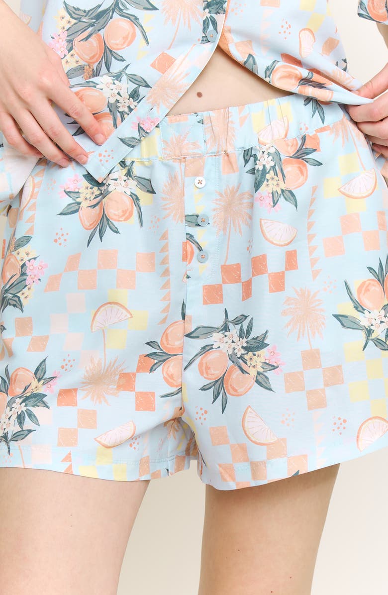 Honeydew Brunch Date Short Pajamas, Alternate, color, Citrus Check