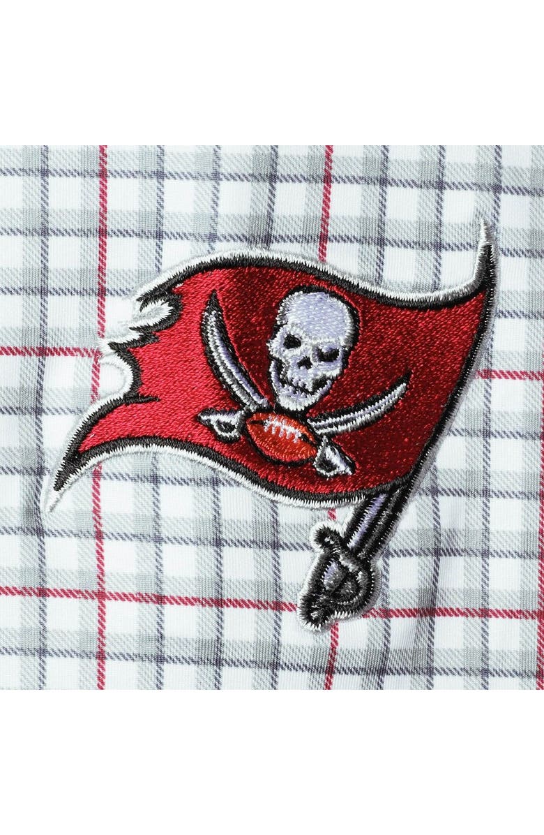 ANTIGUA Men's Antigua Gray/Red Tampa Bay Buccaneers Deliver Button-Down Polo, Alternate, color, White