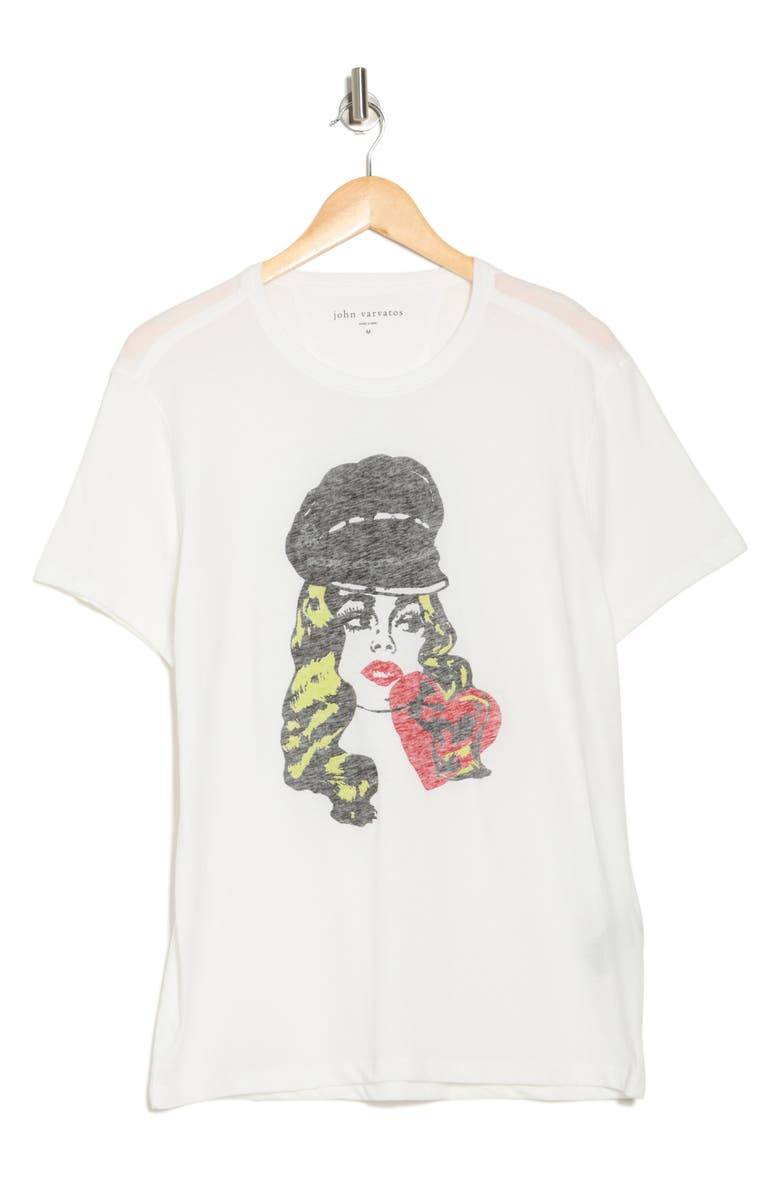 John Varvatos Bikerheart Organic Cotton Graphic T-Shirt, Alternate, color, Salt