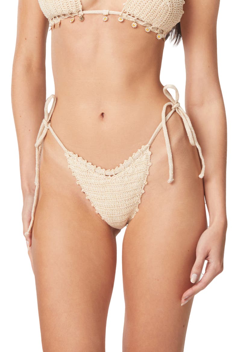 Trinidad Crochet Bikini Bottoms, Main, color, IVORY
