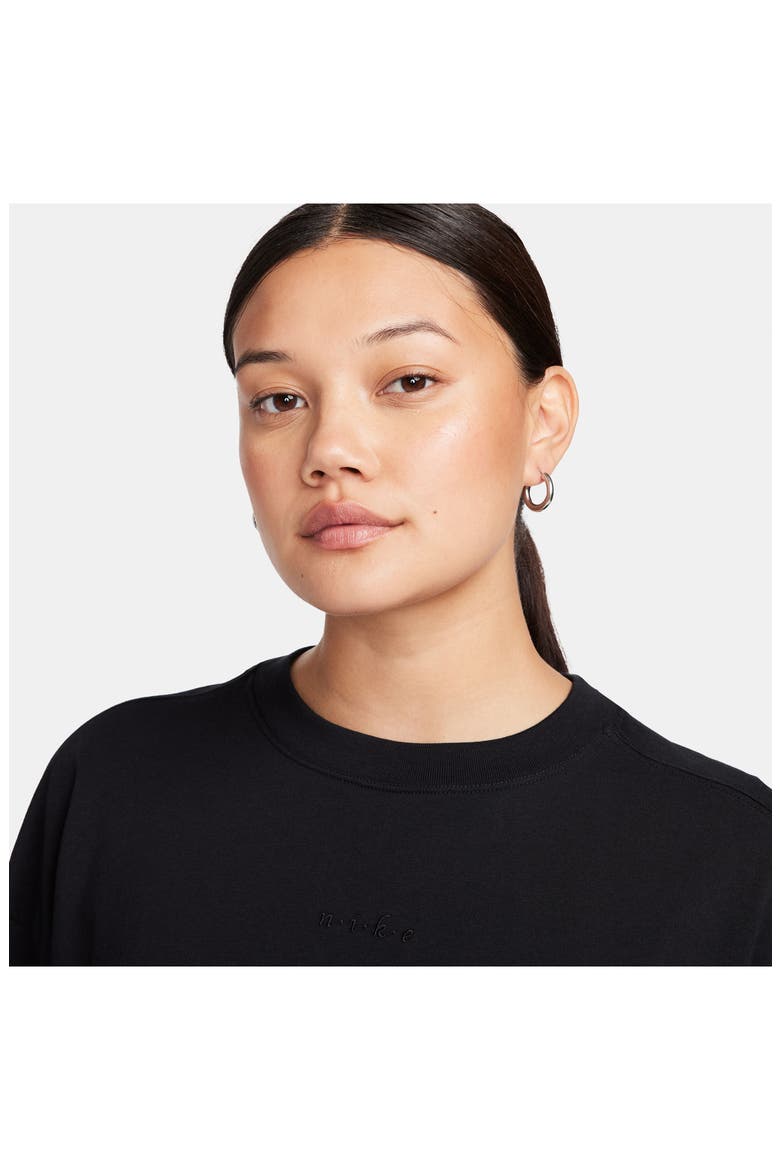 Micro Logo Oversize Long Sleeve T-Shirt, Alternate, color, BLACK/ BLACK