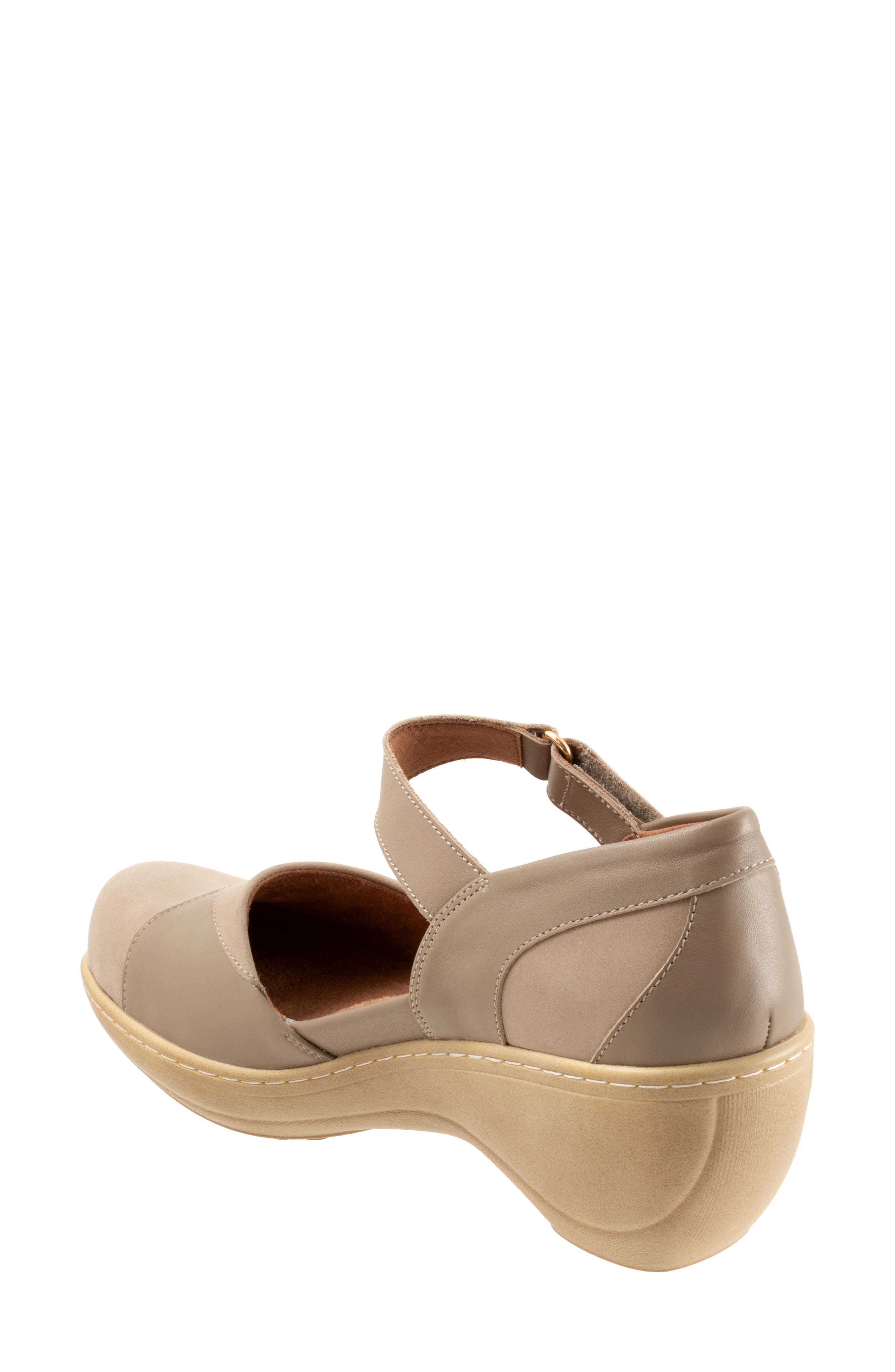 Miri Ankle Strap Platform Wedge Clog, Alternate, color, TAUPE NUBUCK