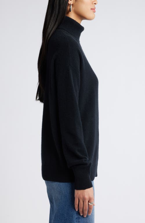 Nordstrom Cashmere Turtleneck Sweater In Black Rock