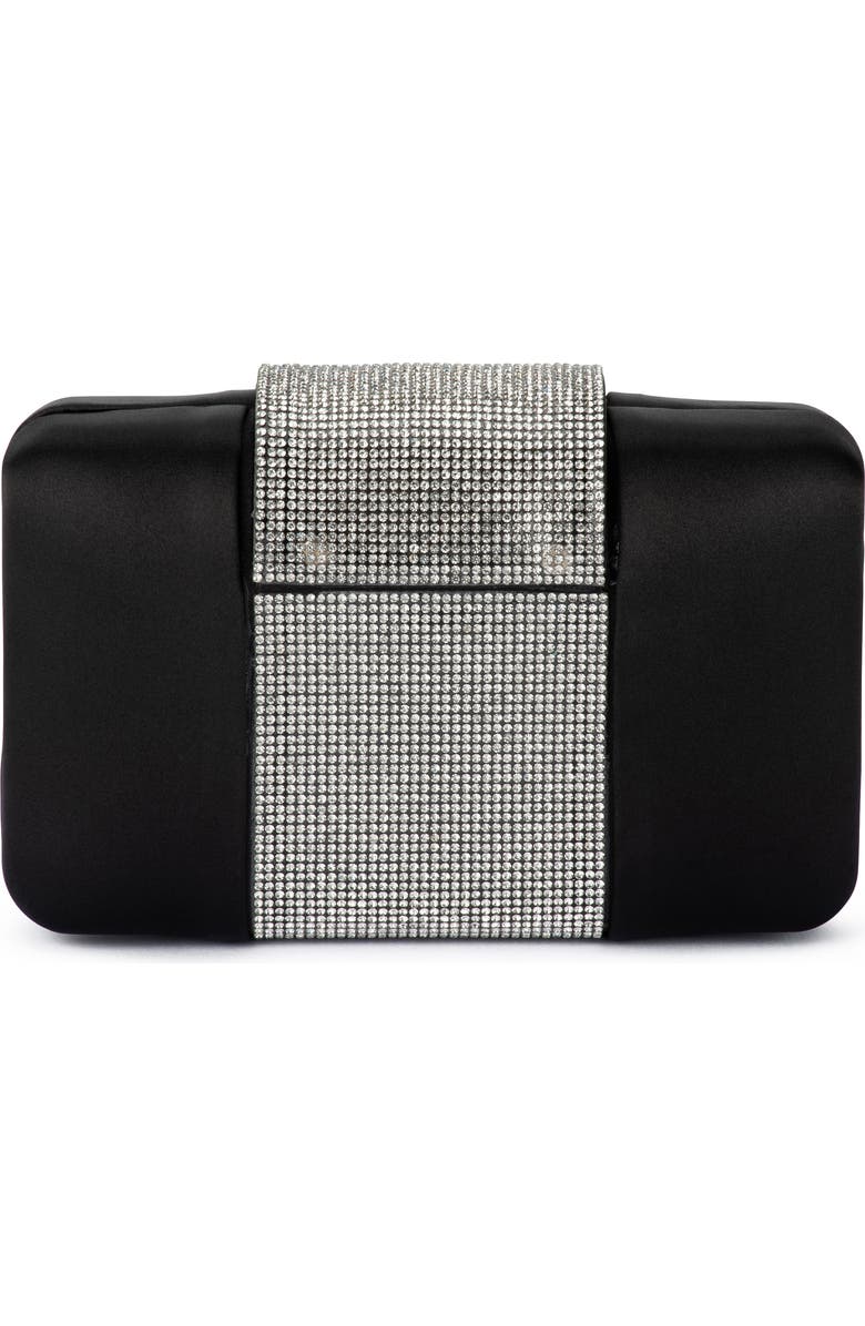 Olga Berg Aubrey Crystal Trim Clutch, Alternate, color, Black