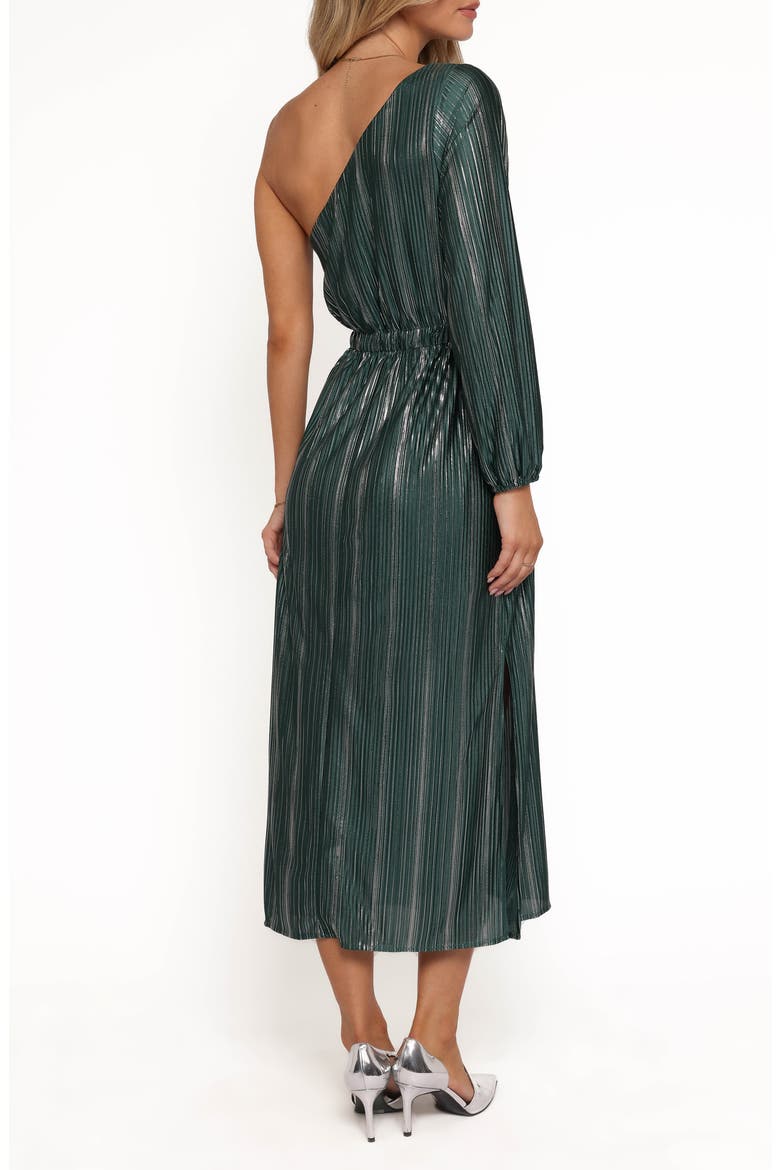 Pontee One Shoulder Pleated Maxi Dress, Alternate, color, GREEN
