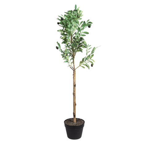 Potted Faux Olive Artificial Flower
