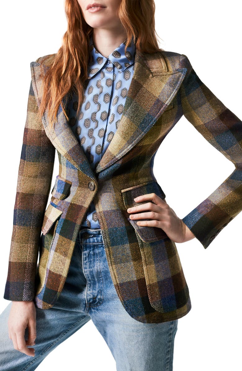 Smythe Birkin Herringbone Check Wool Blazer, Main, color,