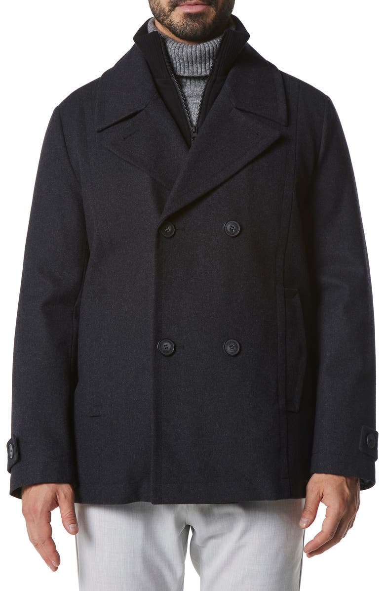 Marc New York Danton Water Resistant Peacoat, Main, color, Charcoal