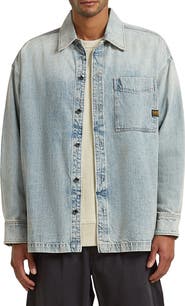 G-STAR Boxy Fit Denim Button-Up Overshirt