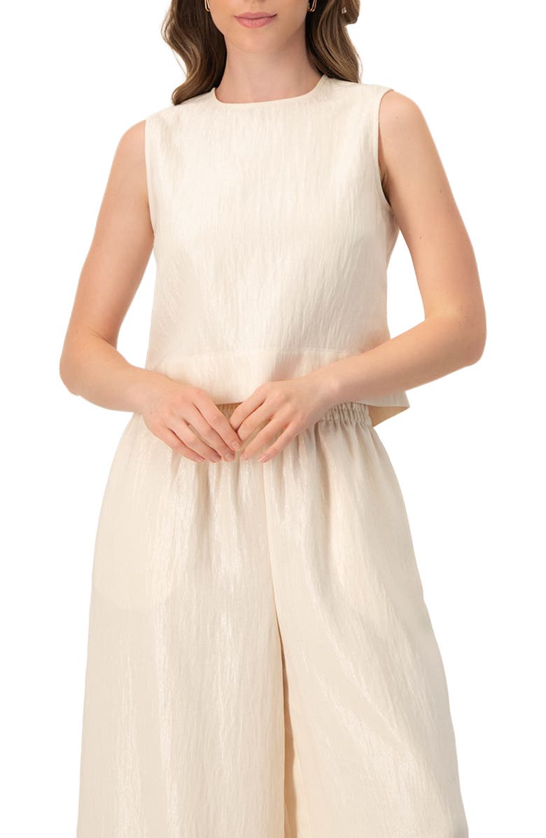 IVONNE Sleeveless Round Neck Top, Main, color, Natural