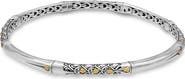 DEVATA Slide-on Bangle Bracelet in Sterling Silver and 18K Gold Accents