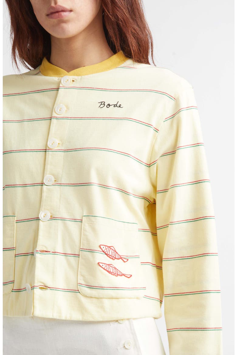 Summertime Stripe Cotton Cardigan, Alternate, color, YELLOW MULTI