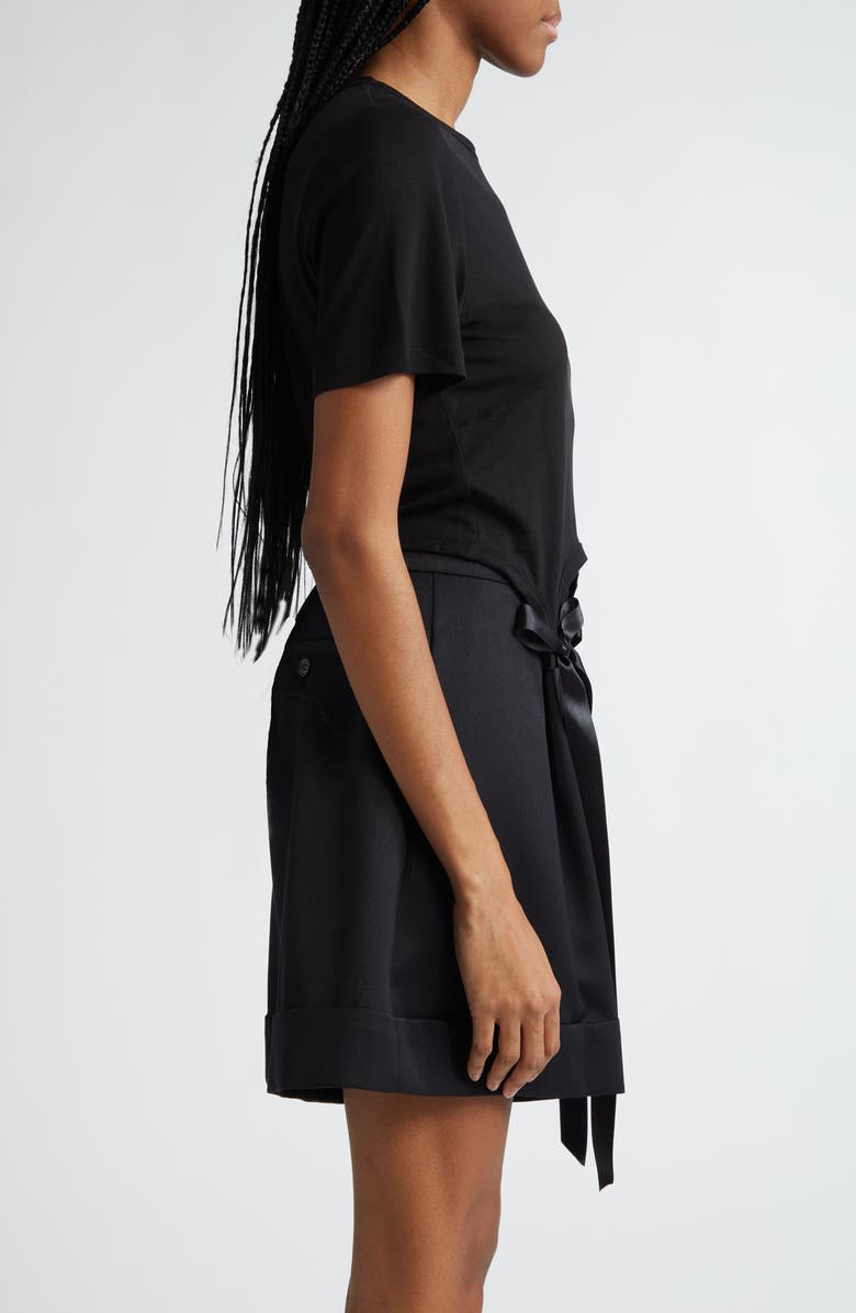 Simone Rocha Easy Bow Tails Cotton T-Shirt, Alternate, color, Black