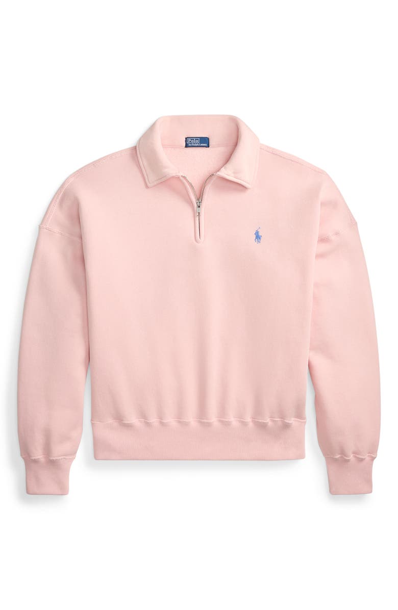 Polo Ralph Lauren Fleece Quarter Zip Pullover, Alternate, color, Pink Sand