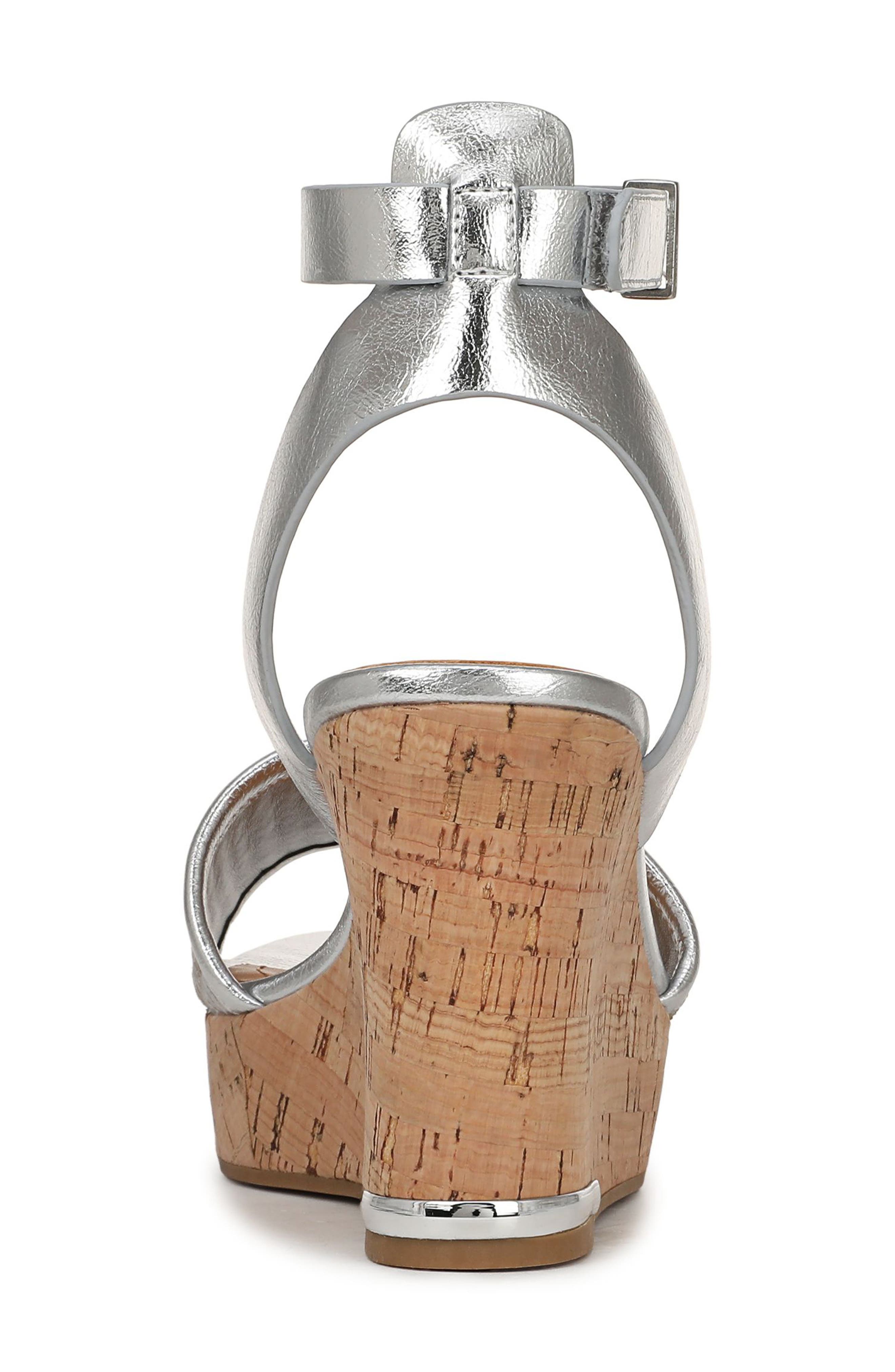 Franco Sarto Celeste Wedge Sandal, Alternate, color, Silver