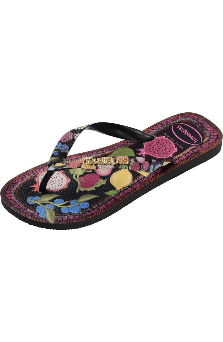 Havaianas Top Tropicalia Vibes II Flip Flop, Alternate, color, Black