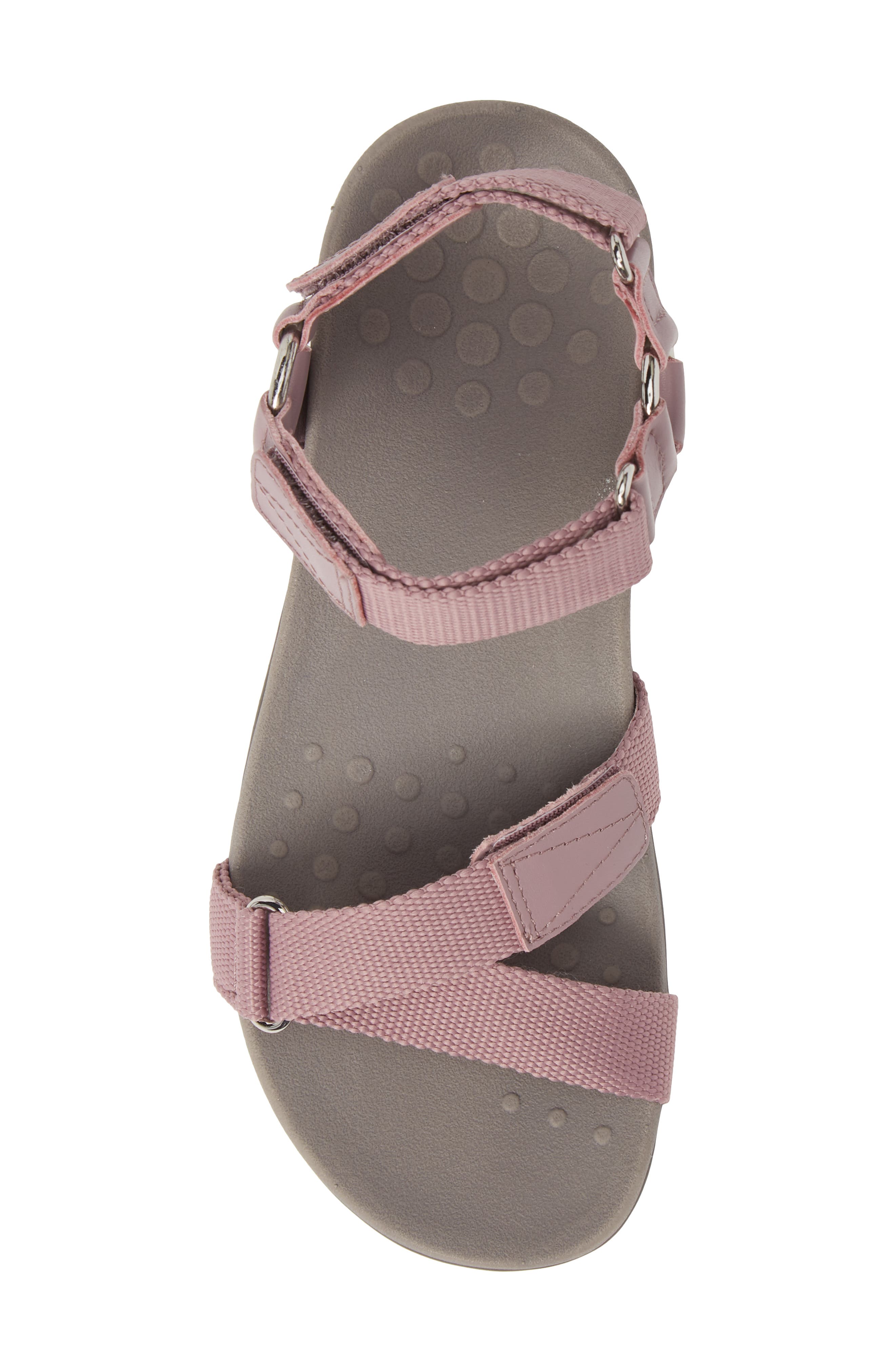 Vionic Candace Webbed Sport Sandal, Alternate, color, MAUVE FABRIC/ LEATHER