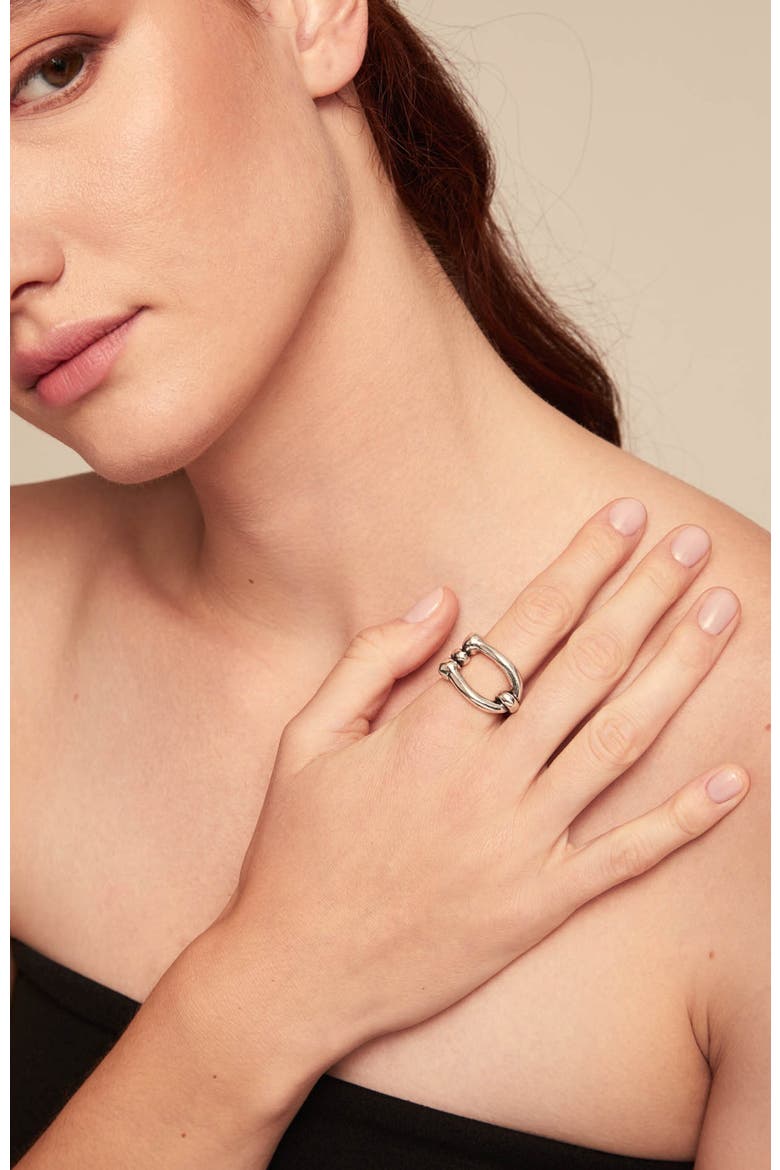 Sterling Silver Plated Ring, Alternate, color, Silver