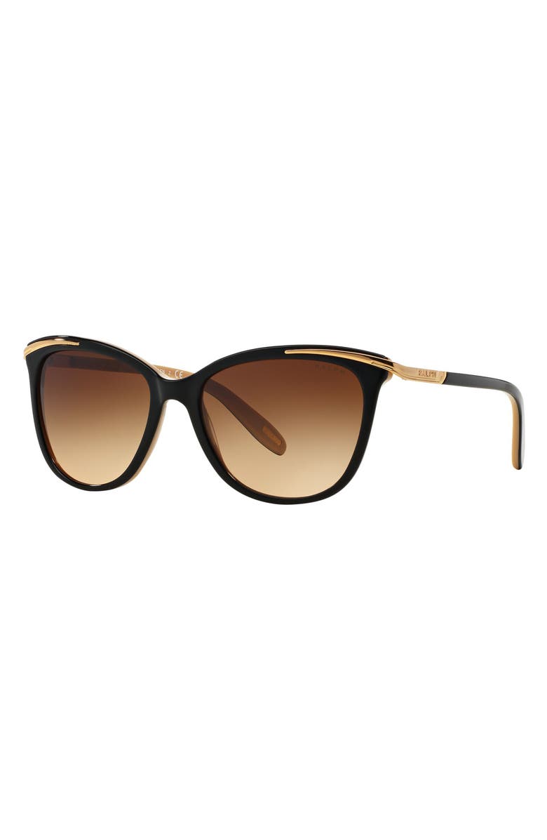 RALPH by Ralph Lauren 54mm Gradient Cat Eye Sunglasses, Alternate, color, Blacktan