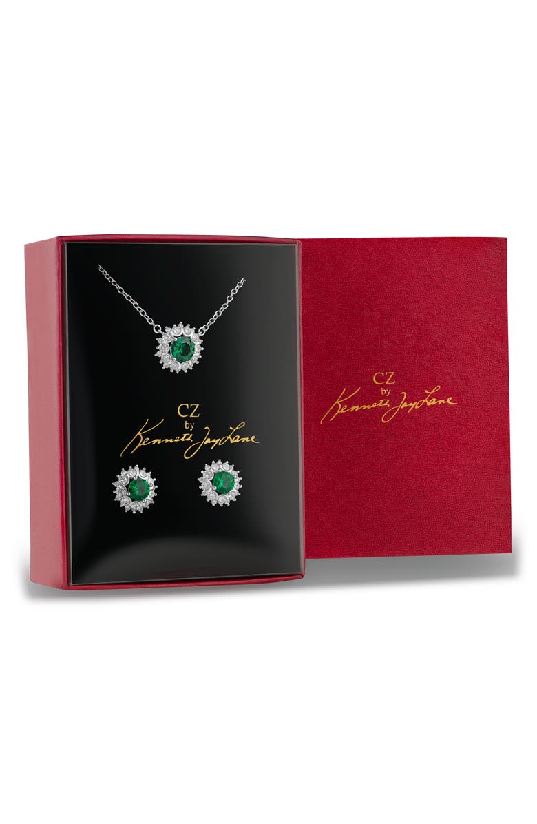 CZ by Kenneth Jay Lane 5CTTW ROUND CZ PEND SET .5IN, Main, color,