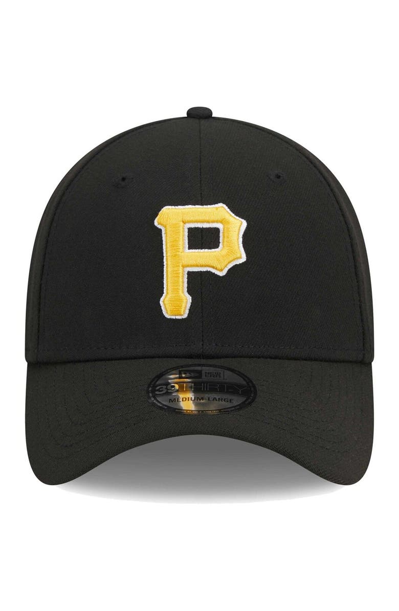 New Era Men's New Era Black Pittsburgh Pirates Logo 39THIRTY Flex Hat, Alternate, color, Black