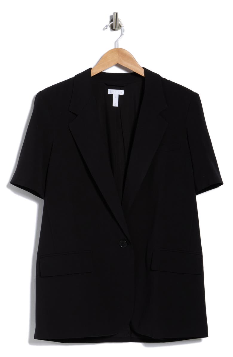 Leith Brooklyn Short Sleeve Blazer, Alternate, color, Black