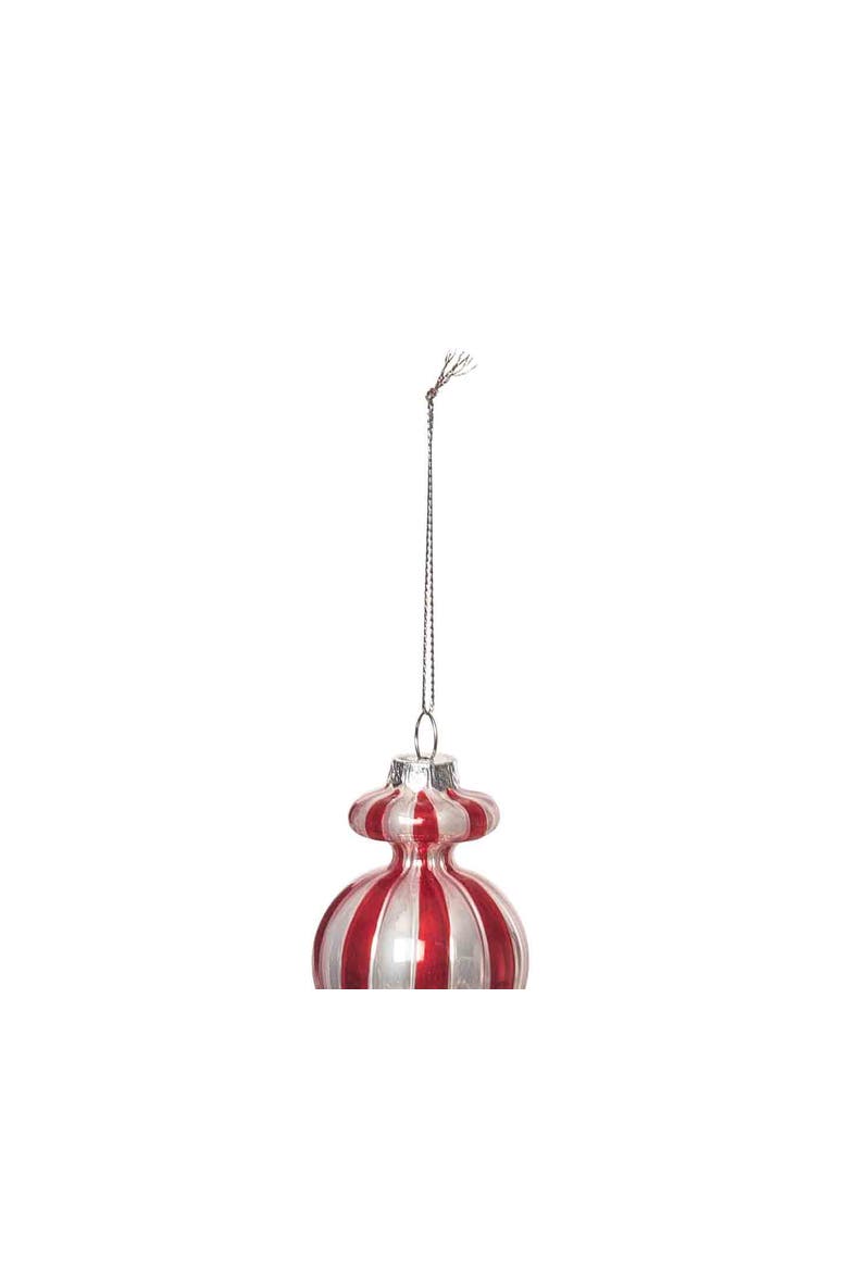 Red & White Vintage Bauble Ornament, Alternate, color, Red