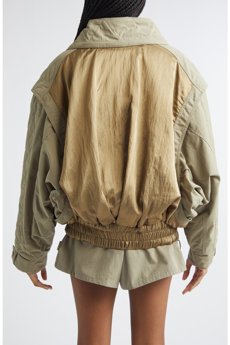 Oversize Batwing Sleeve Cotton Twill & Nylon Jacket, Alternate, color, 7GS PALE GREEN