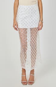 Endless Rose Embellished Mesh Maxi Skirt
