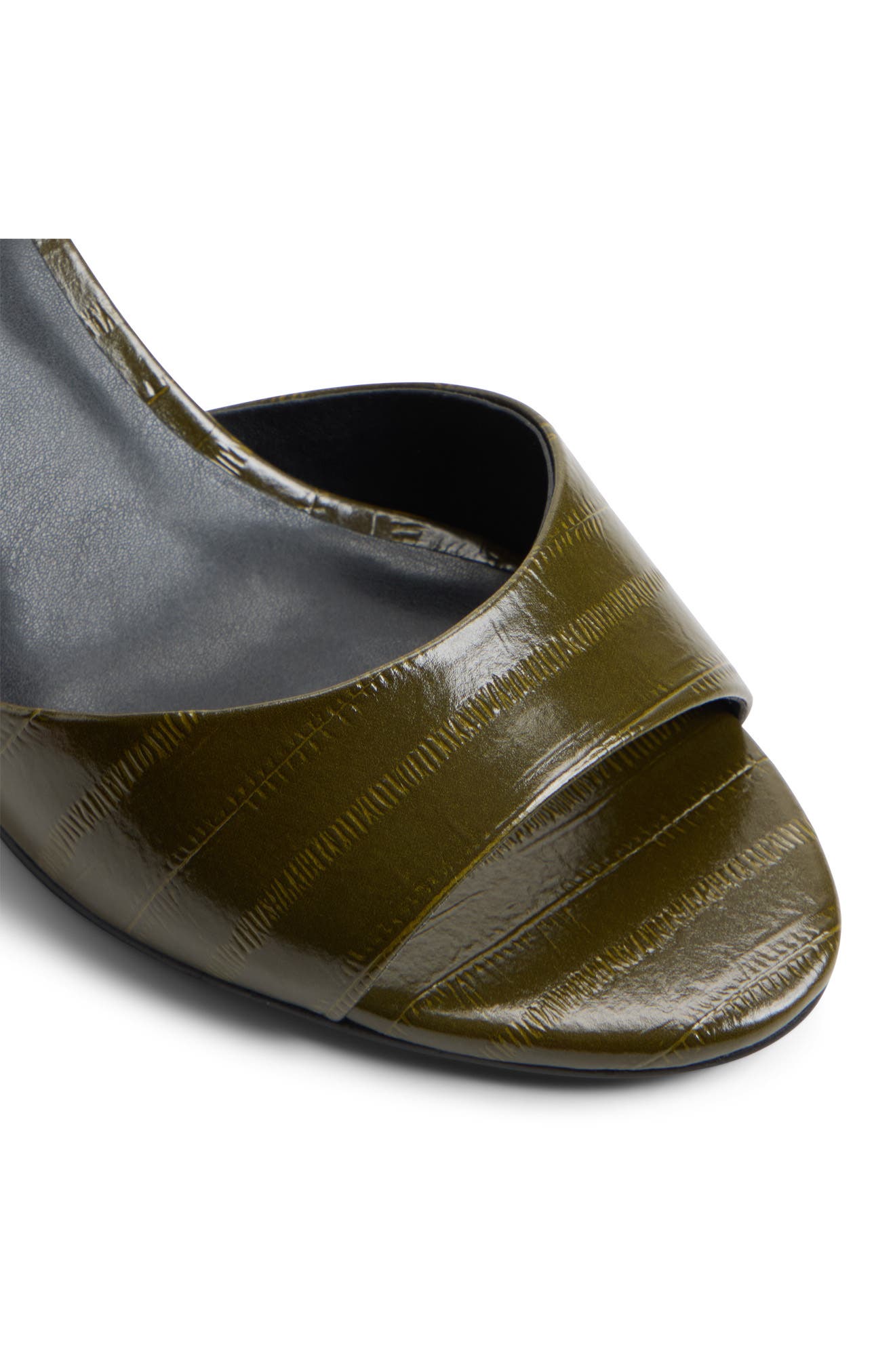 Marryam Faux Leather Kitten Heel Slide Sandal, Alternate, color, KHAKI EMBOSSED