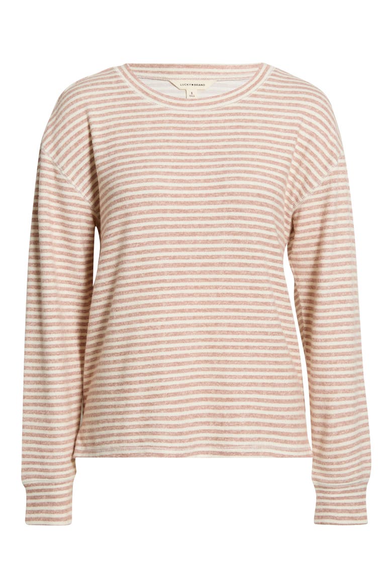 Cloud Soft Long Sleeve Top, Alternate, color, NEUTRAL STRIPE