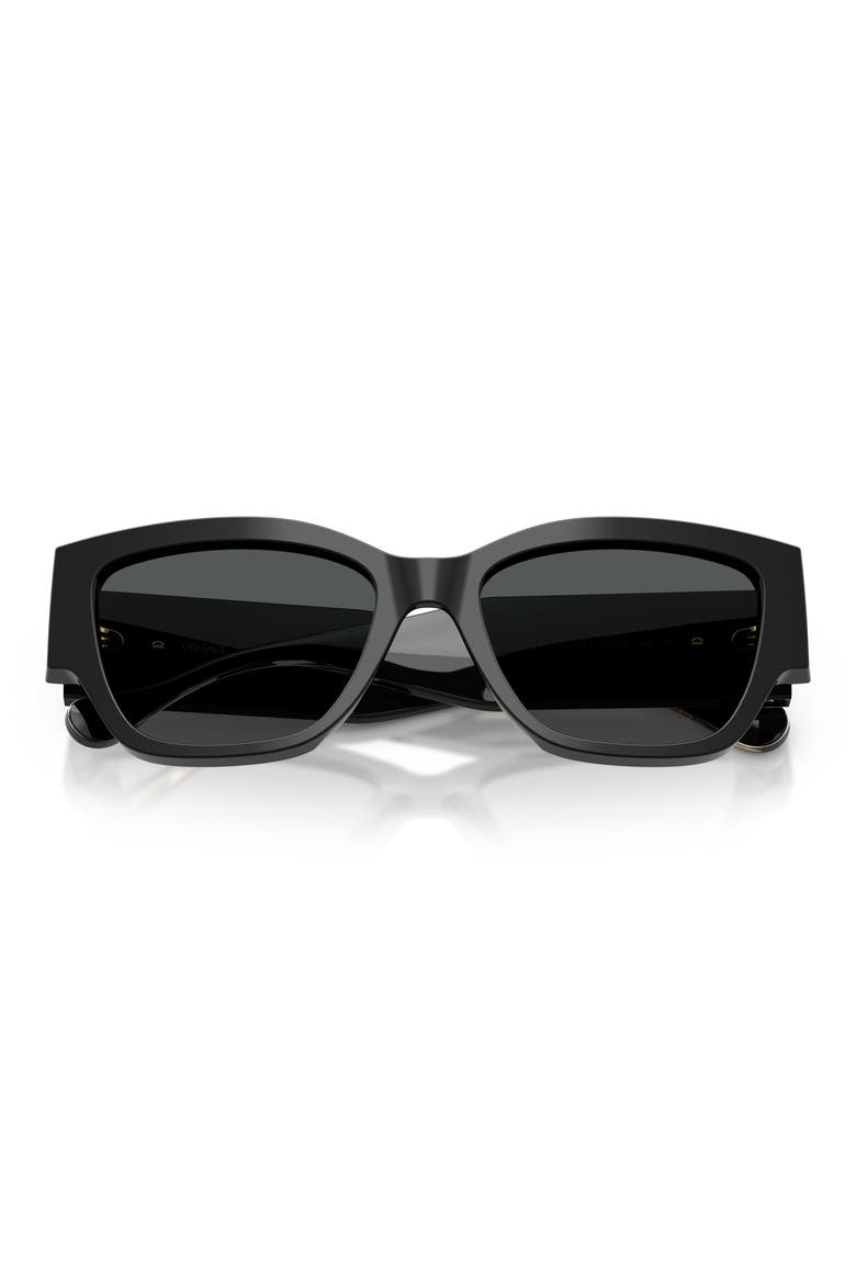 55mm Cat Eye Sunglasses, Alternate, color, BLACK / DARK GREY