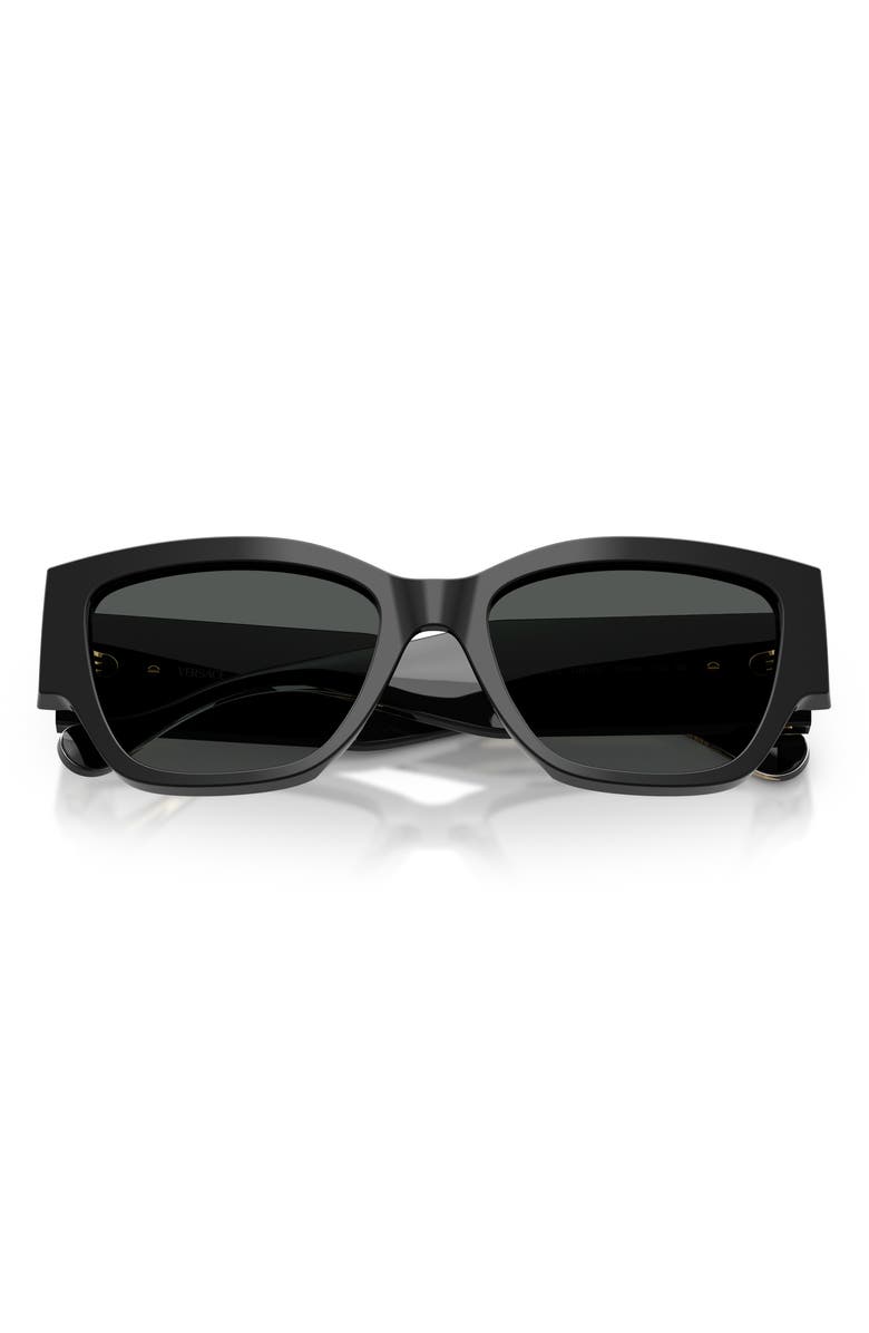 Versace 55mm Cat Eye Sunglasses, Alternate, color, Black / Dark Grey