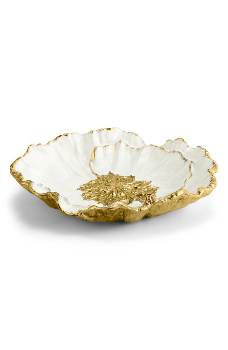 Michael Aram Anemone Catchall Plate, Alternate, color, White/ Gold