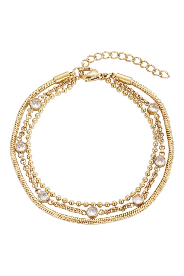 18K Gold Plated Layered Bracelet, Main, color, GOLD