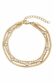 Adornia 18K Gold Plated Layered Bracelet