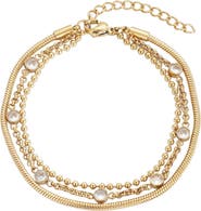 Adornia 18K Gold Plated Layered Bracelet