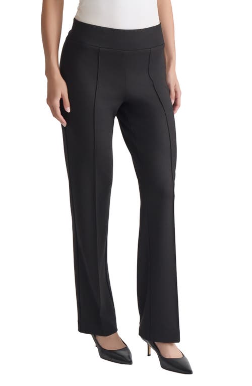 Jones New York Pintuck Pull-on Straight Leg Pants In Black