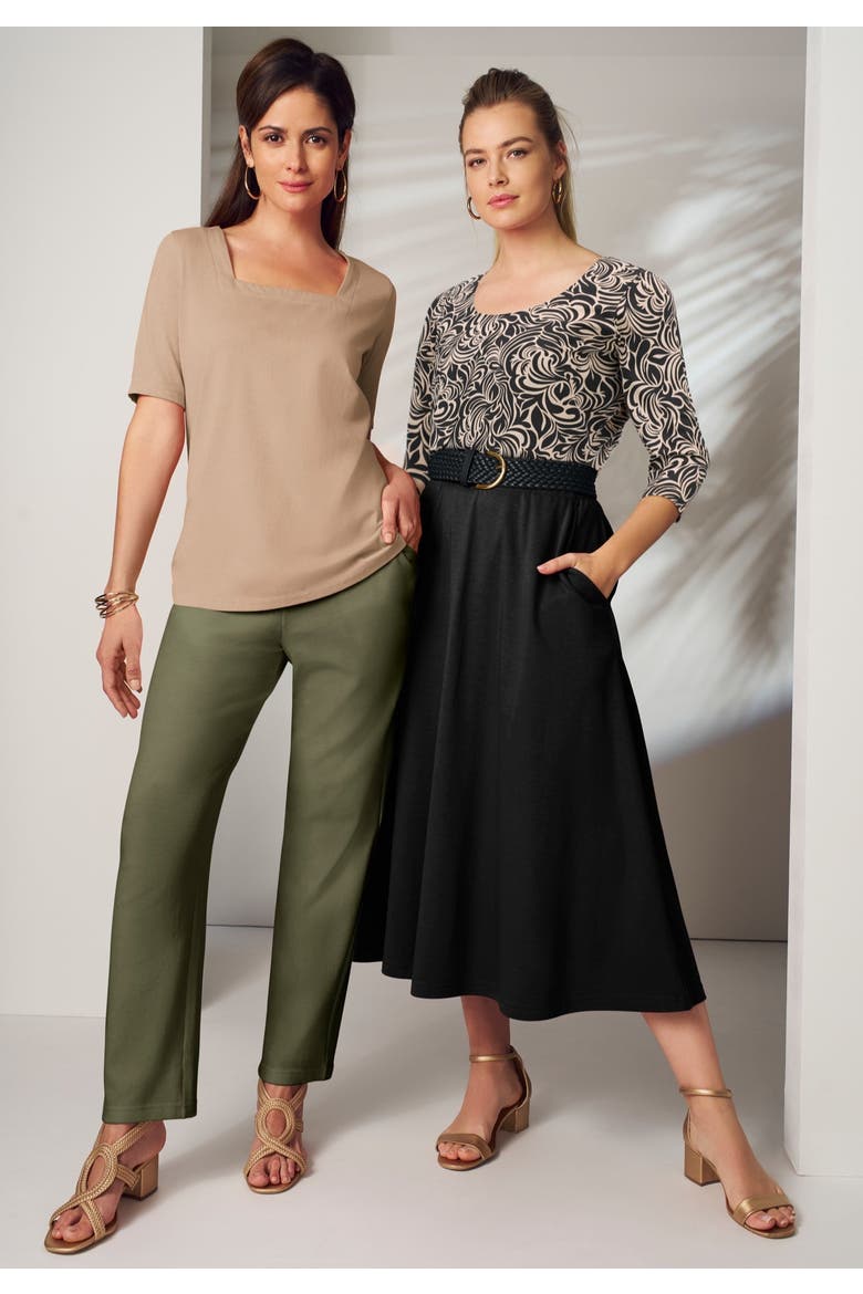 Soft Ease Straight Leg Pant, Alternate, color, HEATHER CHARCOAL