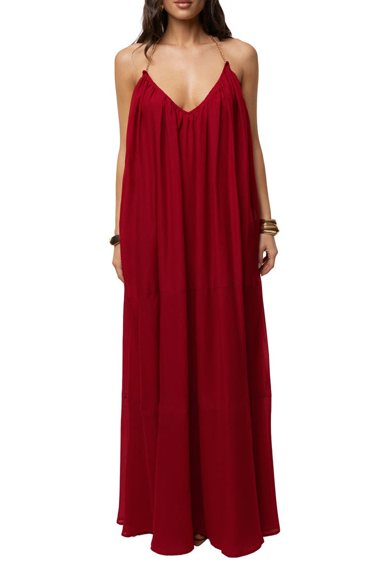 Hana Backless Maxi Dress, Main, color, Red
