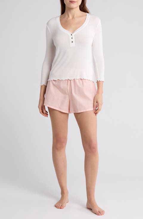 Laid Back Henley Shortie Pajamas