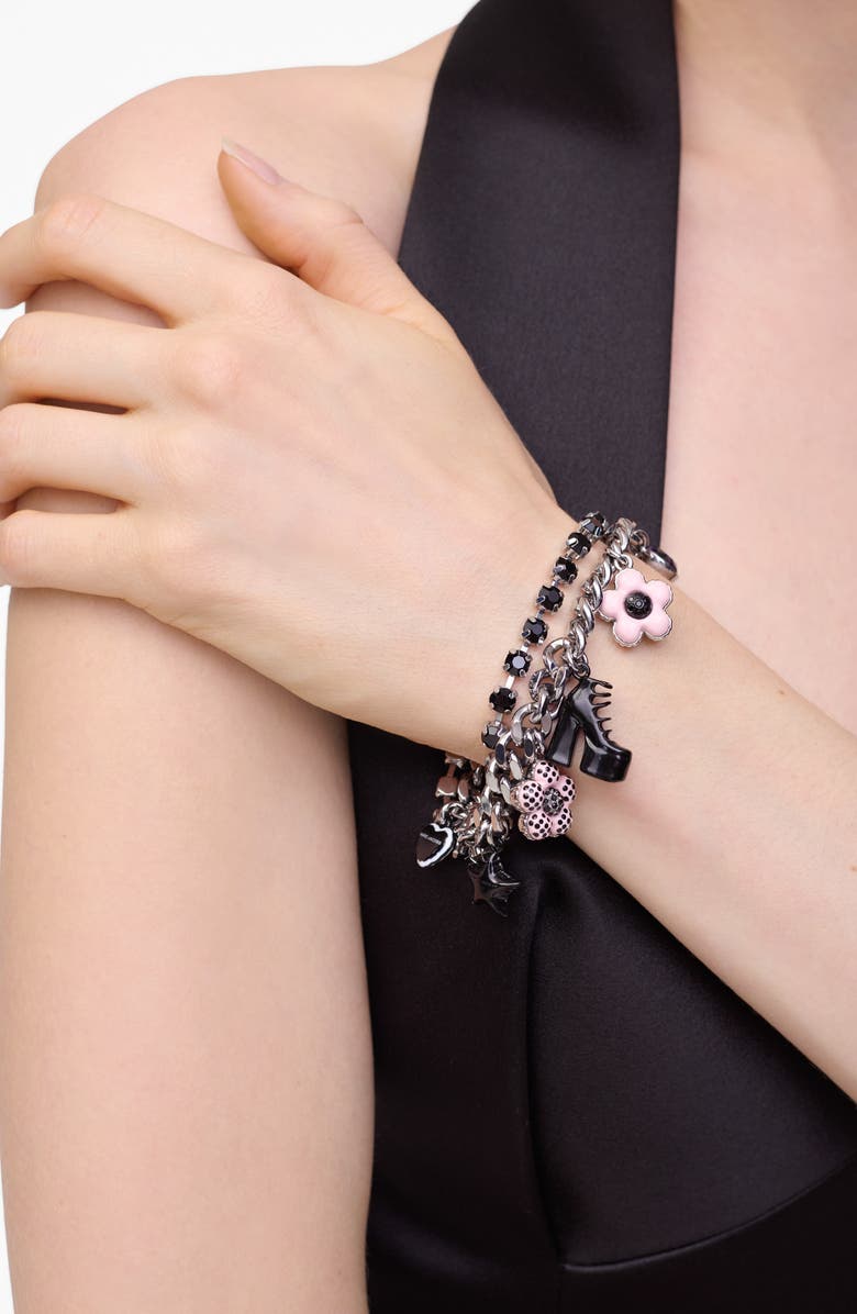 Marc Jacobs Mini Icon Dot Charm Bracelet, Alternate, color, Silver/Multi